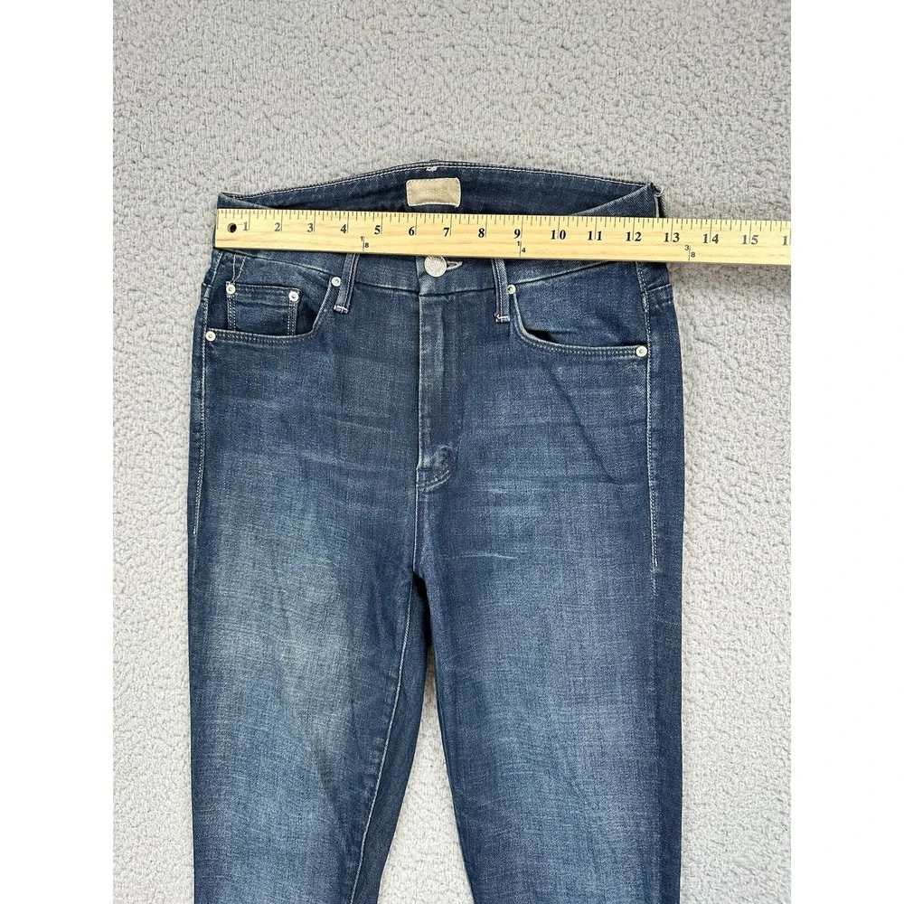Mother The Looker Ankle Fray Jeans Women's 24 Blue Denim Skinny Crop Designer